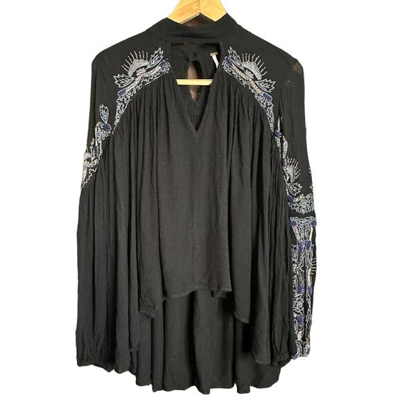 FREE PEOPLE | Sweet Fantasy Beaded Boho Flowy Beaded Top | Size Small - Picture 2 of 10